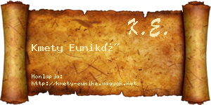 Kmety Euniké névjegykártya